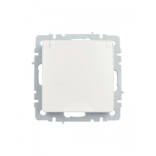 Розетка BRITE РСбш10-3-БрЖ 16А IP20 с заземл. защ. шторки с крышкой механизм жемчуж. IEK BR-R16-16-K36