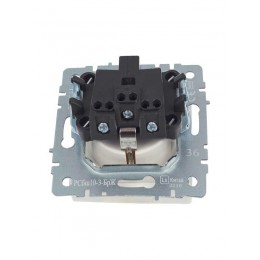 Розетка BRITE РСбш10-3-БрЖ 16А IP20 с заземл. защ. шторки с крышкой механизм жемчуж. IEK BR-R16-16-K36