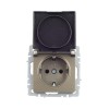 Розетка BRITE РСбш10-3-БрШ 16А IP20 с заземл. защ. шторки с крышкой механизм шампань IEK BR-R16-16-K37