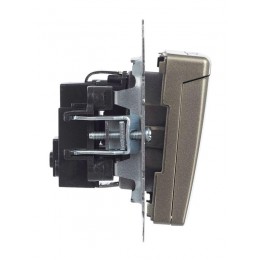 Розетка BRITE РСбш10-3-БрШ 16А IP20 с заземл. защ. шторки с крышкой механизм шампань IEK BR-R16-16-K37