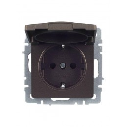 Розетка BRITE РСбш10-3-БрТБ 16А IP20 с заземл. защ. шторки с крышкой механизм бронза IEK BR-R16-16-K45