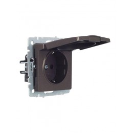Розетка BRITE РСбш10-3-БрТБ 16А IP20 с заземл. защ. шторки с крышкой механизм бронза IEK BR-R16-16-K45
