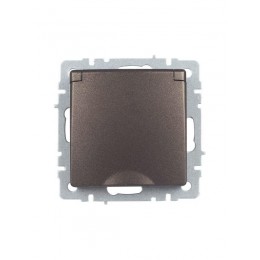 Розетка BRITE РСбш10-3-БрТБ 16А IP20 с заземл. защ. шторки с крышкой механизм бронза IEK BR-R16-16-K45