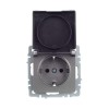 Розетка BRITE РСбш10-3-БрС 16А IP20 с заземл. защ. шторки с крышкой механизм сталь IEK BR-R16-16-K46
