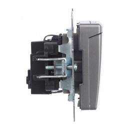 Розетка BRITE РСбш10-3-БрС 16А IP20 с заземл. защ. шторки с крышкой механизм сталь IEK BR-R16-16-K46