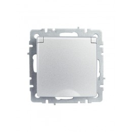 Розетка BRITE РСбш10-3-БрА 16А IP20 с заземл. защ. шторки с крышкой механизм алюм. IEK BR-R16-16-K47