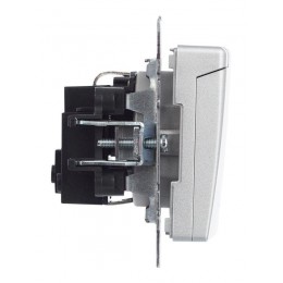 Розетка BRITE РСбш10-3-БрА 16А IP20 с заземл. защ. шторки с крышкой механизм алюм. IEK BR-R16-16-K47