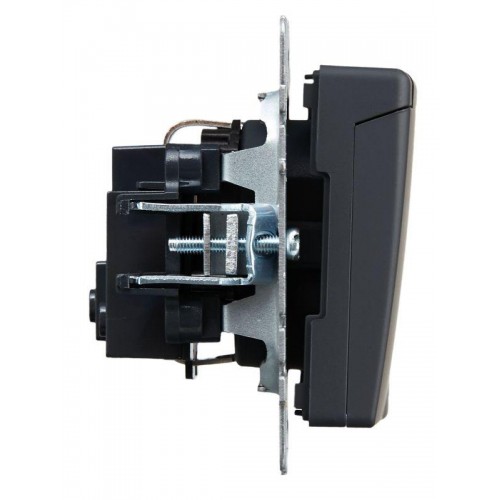 Розетка BRITE РСбш10-3-БрГ 16А IP20 с заземл. защ. шторки с крышкой механизм графит IEK BR-R16-16-K53