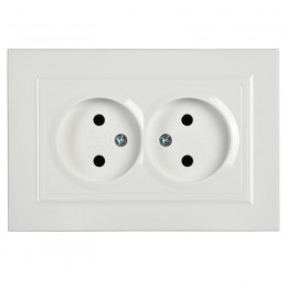 Розетка 2-м СП BRITE РС12-2-БрБ 10А в сборе без заземл. без защ. шторок бел. IEK BR-R20-10-K01-F