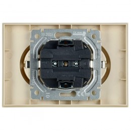 Розетка 2-м СП BRITE РС12-3-БрКр 16А в сборе с заземл. без защ. шторок беж. IEK BR-R21-16-K10-F