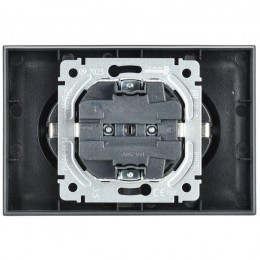 Розетка 2-м СП BRITE РС12-3-БрМ 16А в сборе с заземл. без защ. шторок маренго IEK BR-R21-16-K35-F