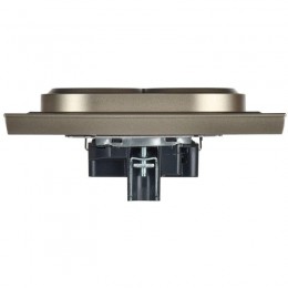 Розетка 2-м СП BRITE РС12-3-БрШ 16А в сборе с заземл. без защ. шторок шампань IEK BR-R21-16-K37-F