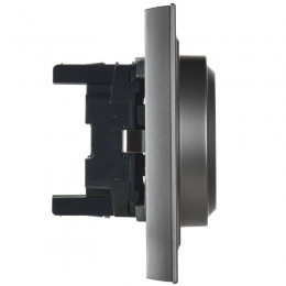 Розетка 2-м СП BRITE РС12-3-БрС 16А в сборе с заземл. без защ. шторок сталь IEK BR-R21-16-K46-F