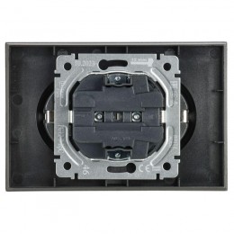 Розетка 2-м СП BRITE РС12-3-БрС 16А в сборе с заземл. без защ. шторок сталь IEK BR-R21-16-K46-F