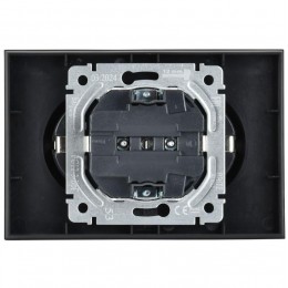 Розетка 2-м СП BRITE РС12-3-БрГ 16А в сборе с заземл. без защ. шторок графит IEK BR-R21-16-K53-F