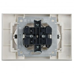 Розетка 2-м СП BRITE РСш12-3-БрБ 16А в сборе с заземл. защ. шторки бел. IEK BR-R24-16-K01-F