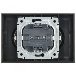 Розетка 2-м СП BRITE РСш12-3-БрЧ 16А в сборе с заземл. защ. шторки черн. IEK BR-R24-16-K02-F