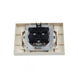 Розетка 2-м СП BRITE РСш12-3-БрКр 16А в сборе с заземл. защ. шторки беж. IEK BR-R24-16-K10-F