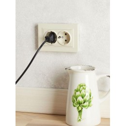 Розетка 2-м СП BRITE РСш12-3-БрКр 16А в сборе с заземл. защ. шторки беж. IEK BR-R24-16-K10-F