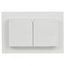 Розетка 2-м СП BRITE РСбш12-3-44-БрБ 16А в сборе IP44 с крышкой бел. IEK BR-R26-16-44-K01-F