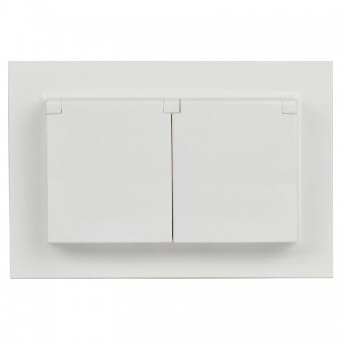 Розетка 2-м СП BRITE РСбш12-3-44-БрБ 16А в сборе IP44 с крышкой бел. IEK BR-R26-16-44-K01-F
