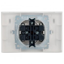 Розетка 2-м СП BRITE РСбш12-3-44-БрБ 16А в сборе IP44 с крышкой бел. IEK BR-R26-16-44-K01-F