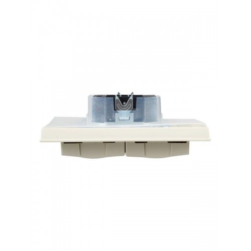 Розетка 2-м СП BRITE РСбш12-3-44-БрКр 16А в сборе IP44 с крышкой беж. IEK BR-R26-16-44-K10-F