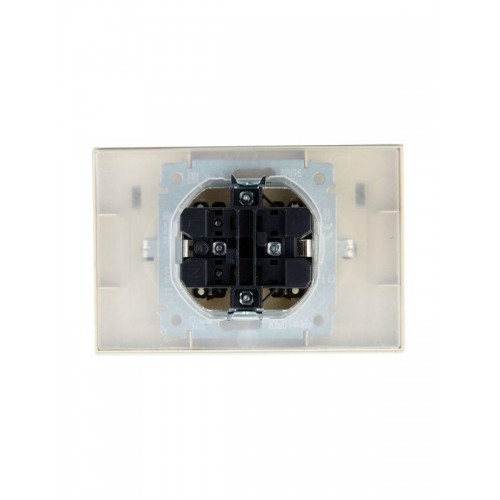 Розетка 2-м СП BRITE РСбш12-3-44-БрКр 16А в сборе IP44 с крышкой беж. IEK BR-R26-16-44-K10-F