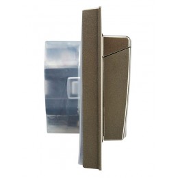 Розетка 2-м СП BRITE РСбш12-3-44-БрШ 16А в сборе IP44 с крышкой шампань IEK BR-R26-16-44-K37-F