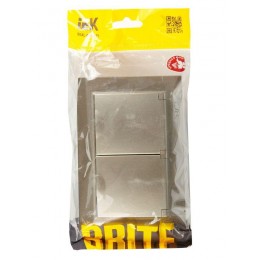 Розетка 2-м СП BRITE РСбш12-3-44-БрШ 16А в сборе IP44 с крышкой шампань IEK BR-R26-16-44-K37-F