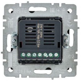 Термостат электронный с индик. BRITE СП IP20 ТС10-1-БрС механизм сталь IEK BR-RT11-K46
