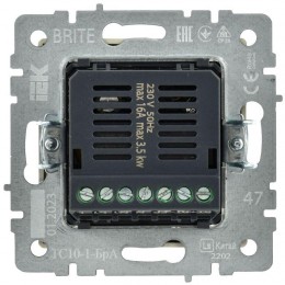 Термостат электронный с индик. BRITE СП IP20 ТС10-1-БрА механизм алюм. IEK BR-RT11-K47