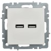 Розетка BRITE USB A+A 3.1А РЮ10-1-БрБ механизм бел. IEK BR-U21-D31-K01