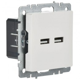 Розетка BRITE USB A+A 3.1А РЮ10-1-БрБ механизм бел. IEK BR-U21-D31-K01