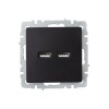 Розетка BRITE USB A+A 3.1А РЮ10-1-БрЧ механизм черн. IEK BR-U21-D31-K02