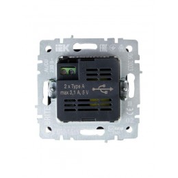 Розетка BRITE USB A+A 3.1А РЮ10-1-БрЧ механизм черн. IEK BR-U21-D31-K02