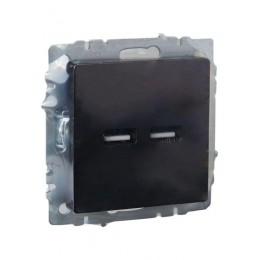 Розетка BRITE USB A+A 3.1А РЮ10-1-БрЧ механизм черн. IEK BR-U21-D31-K02