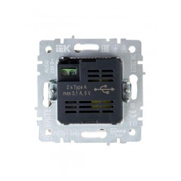 Розетка BRITE USB A+A 3.1А РЮ10-1-БрКр механизм беж. IEK BR-U21-D31-K10