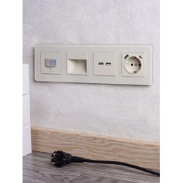 Розетка BRITE USB A+A 3.1А РЮ10-1-БрКр механизм беж. IEK BR-U21-D31-K10