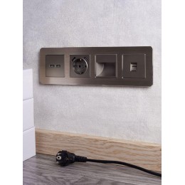 Розетка BRITE USB A+A 3.1А РЮ10-1-БрШ механизм шампань IEK BR-U21-D31-K37