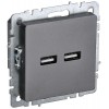 Розетка BRITE USB A+A 3.1А РЮ10-1-БрС механизм сталь IEK BR-U21-D31-K46
