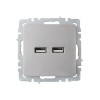 Розетка BRITE USB A+A 3.1А РЮ10-1-БрС механизм сталь IEK BR-U21-D31-K46