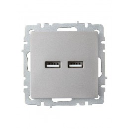 Розетка BRITE USB A+A 3.1А РЮ10-1-БрС механизм сталь IEK BR-U21-D31-K46