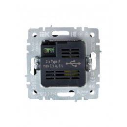 Розетка BRITE USB A+A 3.1А РЮ10-1-БрС механизм сталь IEK BR-U21-D31-K46