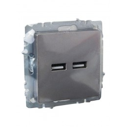 Розетка BRITE USB A+A 3.1А РЮ10-1-БрС механизм сталь IEK BR-U21-D31-K46