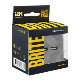 Розетка BRITE USB A+A 3.1А РЮ10-1-БрС механизм сталь IEK BR-U21-D31-K46