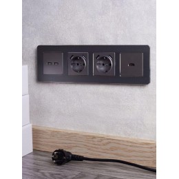 Розетка BRITE USB A+A 3.1А РЮ10-1-БрС механизм сталь IEK BR-U21-D31-K46