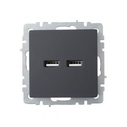 Розетка BRITE USB A+A 3.1А РЮ10-1-БрГ механизм графит IEK BR-U21-D31-K53