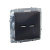 Розетка BRITE USB A+A 3.1А РЮ10-1-БрГ механизм графит IEK BR-U21-D31-K53