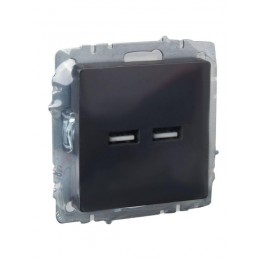 Розетка BRITE USB A+A 3.1А РЮ10-1-БрГ механизм графит IEK BR-U21-D31-K53